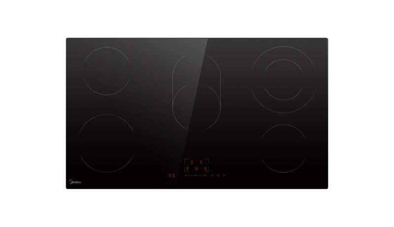 Midea 90 cm 5 Plate Digital Ceramic Hob – Black Glass