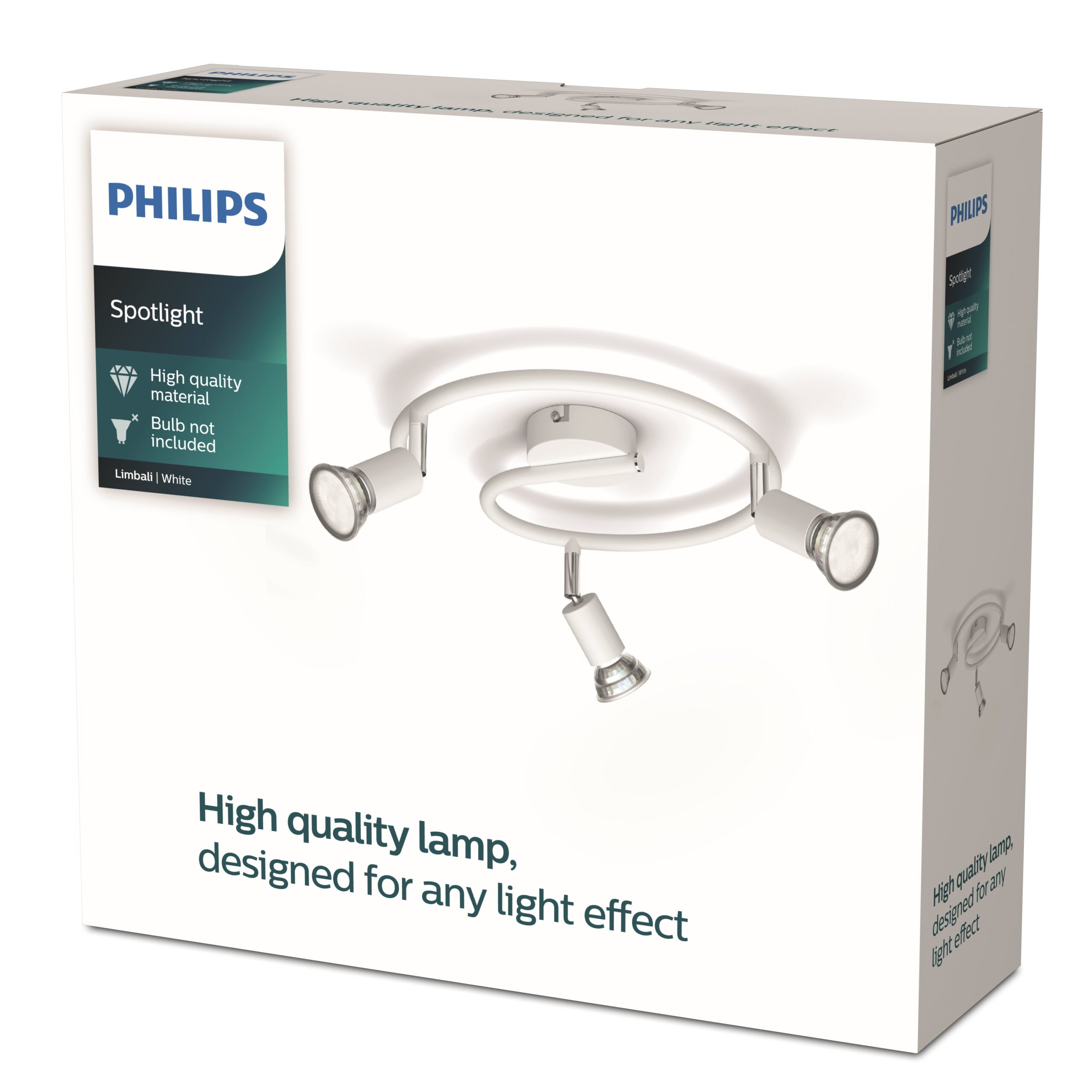 Philips Limbali Plate/Spiral White 3xGU10 Build-On Spotlight - Image 2