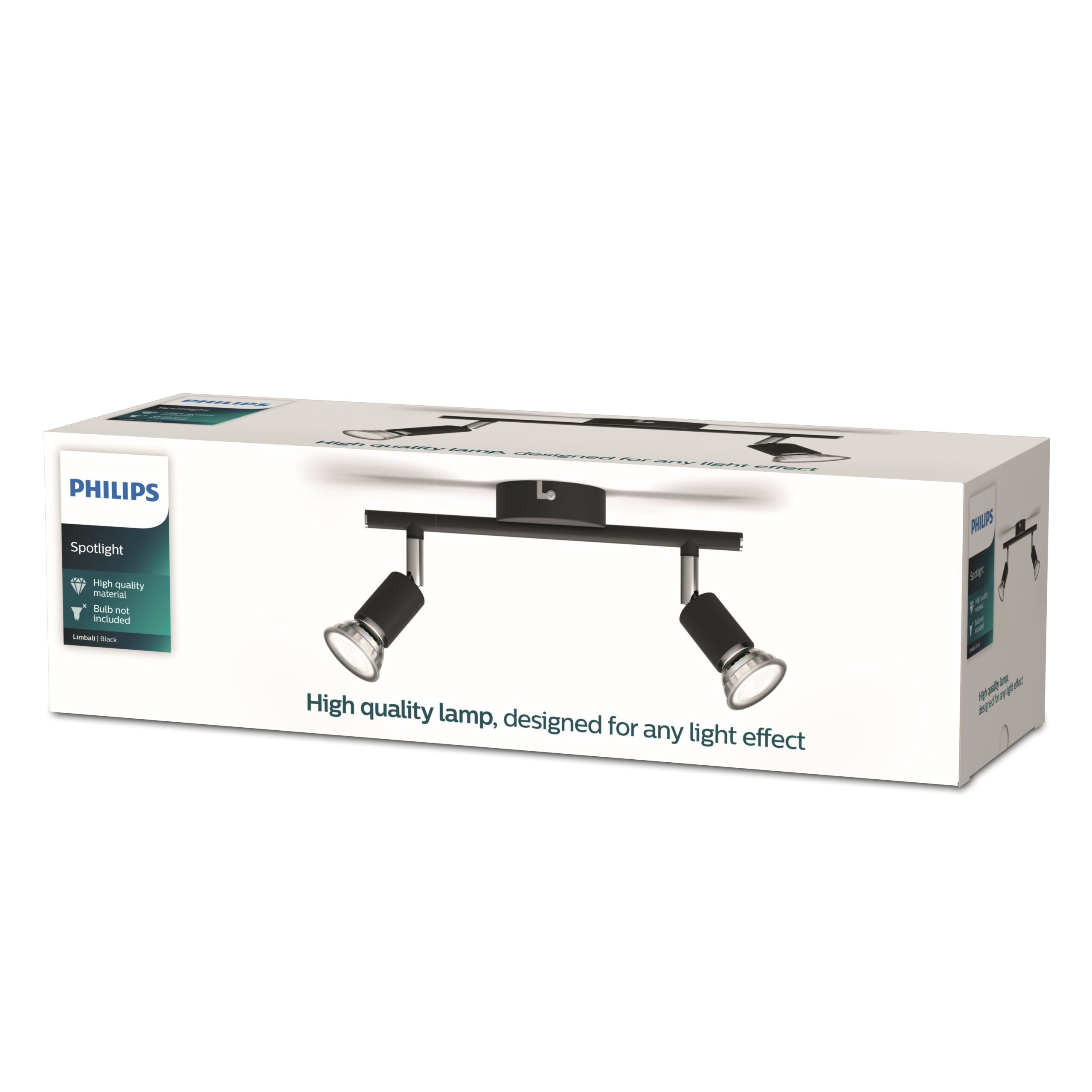 Philips Limbali Bar/Tube Black 2xGU10 Build-On Spotlight