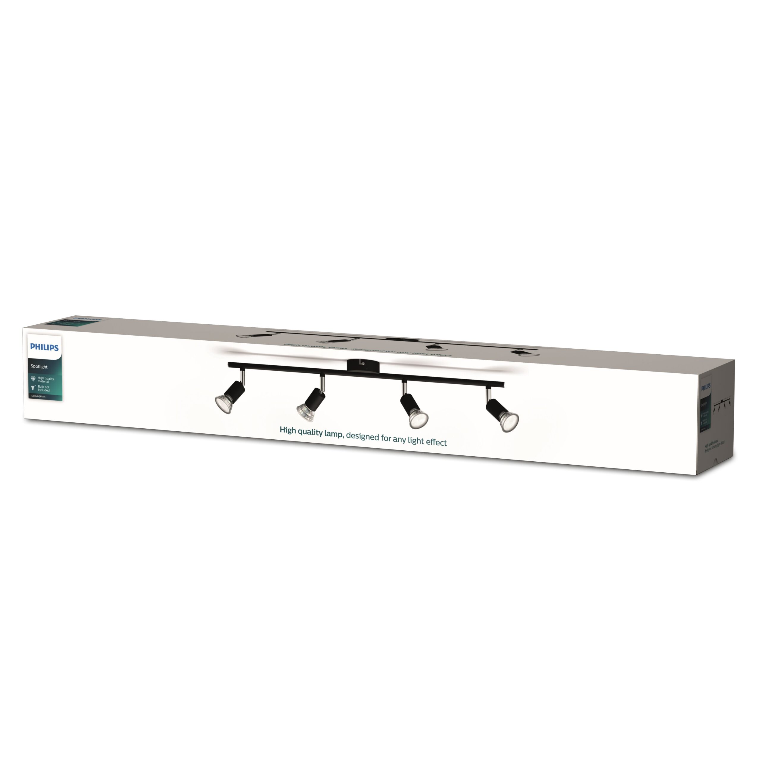 Philips Limbali Bar/Tube Black 4xGU10 Build-On Spotlight