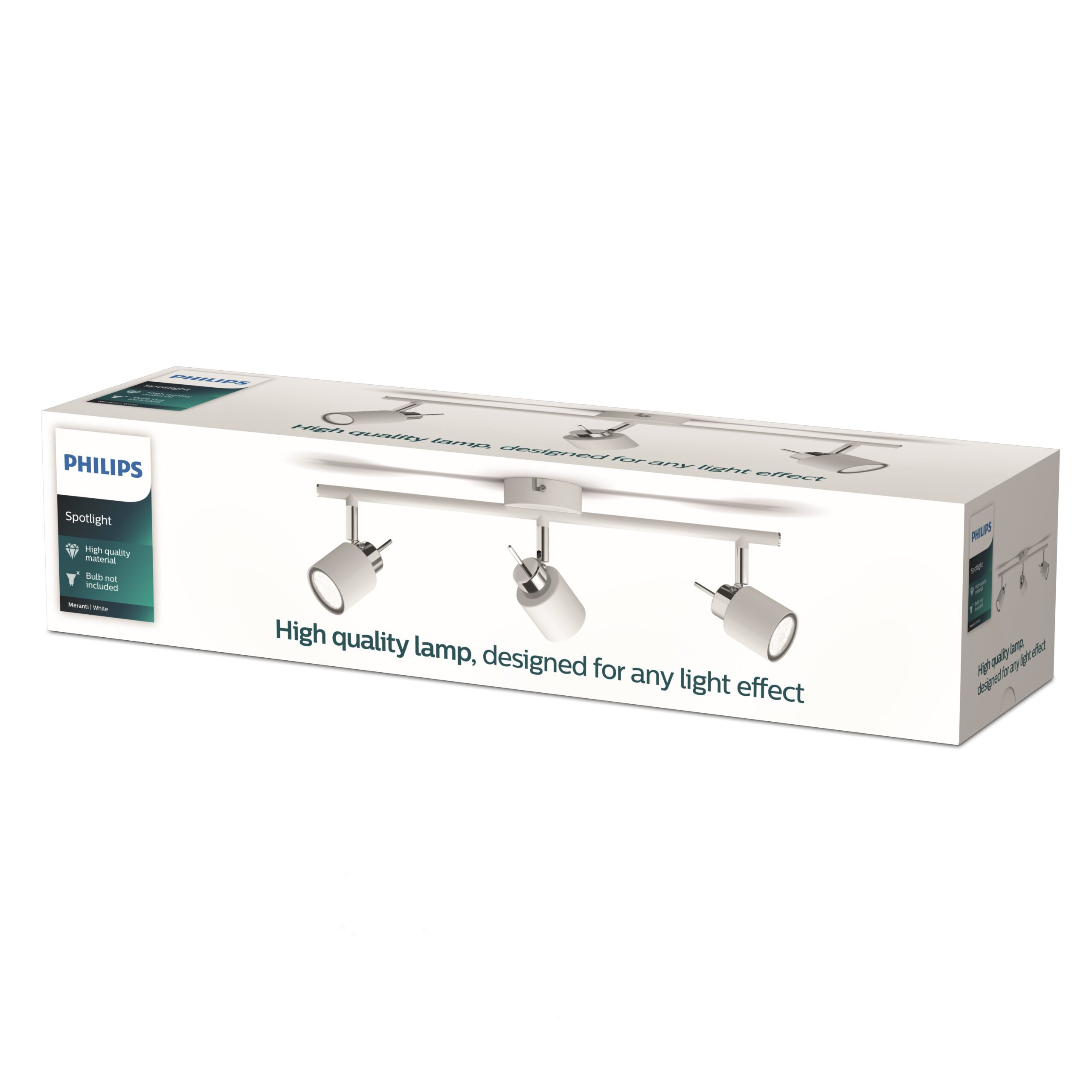 Philips Meranti Bar/Tube White 3xGU10 Build-On Spotlight