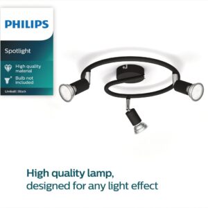 Philips Limbali Plate/Spiral Black 3xGU10 Build-On Spotlight