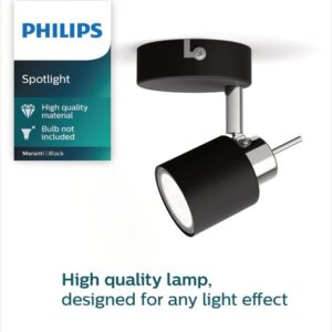 Philips Meranti Single Spot Black 1xGU10 Build-On Spotlight